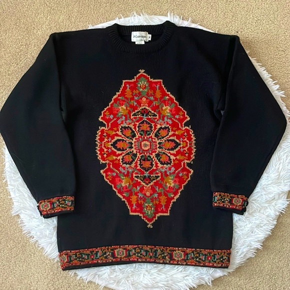 JH Collectibles Vintage Geometric Pattern Wool Sweater - Picture 1 of 6